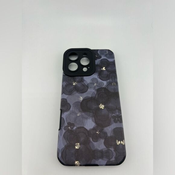 iPhone 16 Pro Max Case – Black Floral with Gold Accents | Elegant & Protective - Picture 4 of 6